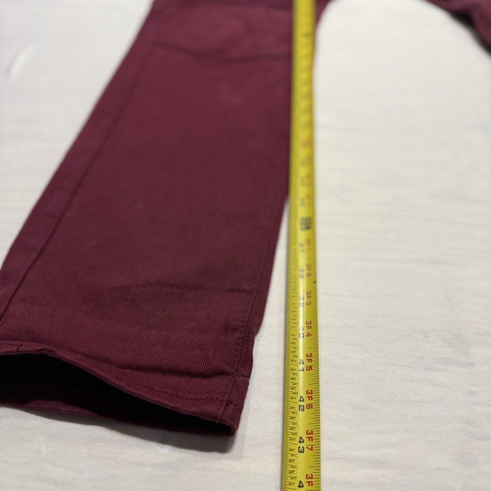 Vintage SouthPole Maroon Denim Moto Pants Quilted Ribbed 36x34 Mens - Picture 10 of 11